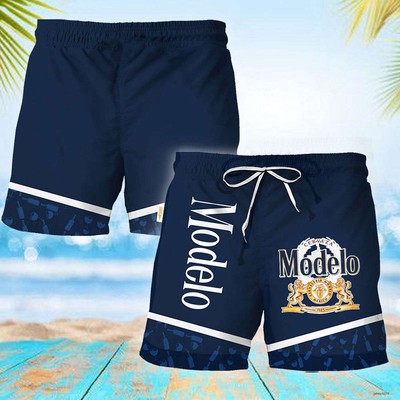Modelo Bottle Pattern Swim Trunks, Beach Short Hawaiian Short Unisex