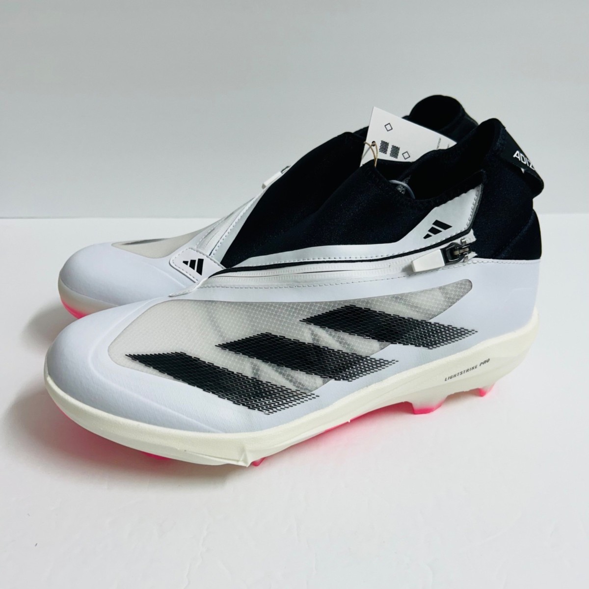 Adidas Adizero Impact+ TPU Men Size 12 White Black Baseball Cleats IF8494 NEW Adidas Adizero Impact+ TPU Mens Baseball Cleats White Black  main image 3