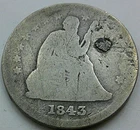 US 1843-O Seated Liberty Quarter  **