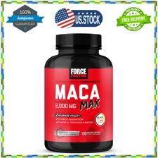 Force Factor Maca Max – 2000mg Black, Red & Yellow Maca, 120 Capsules