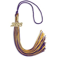 Endea Graduation Purple/Gold Mixed Color Tassel With Gold Date Drop