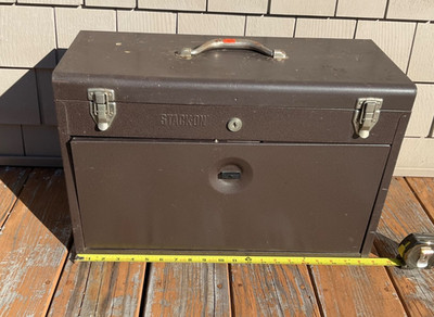 Used Stack on Machinist Toolbox Storage Case Metal Box USA