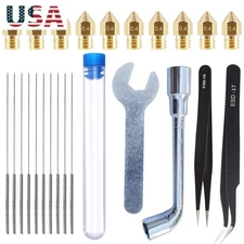 24Pcs/Set 0.4mm 3D Printer Extruder Nozzles +Nozzle Cleaning Tool Wrench Kit z