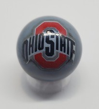 Ohio State Buckeyes 1" Gray Glass Logo Marble w/ Stand