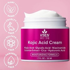 Korean Kojic Acid Cream Dark Spot Remover  Glycolic Acid  Niacinamide  Cic...