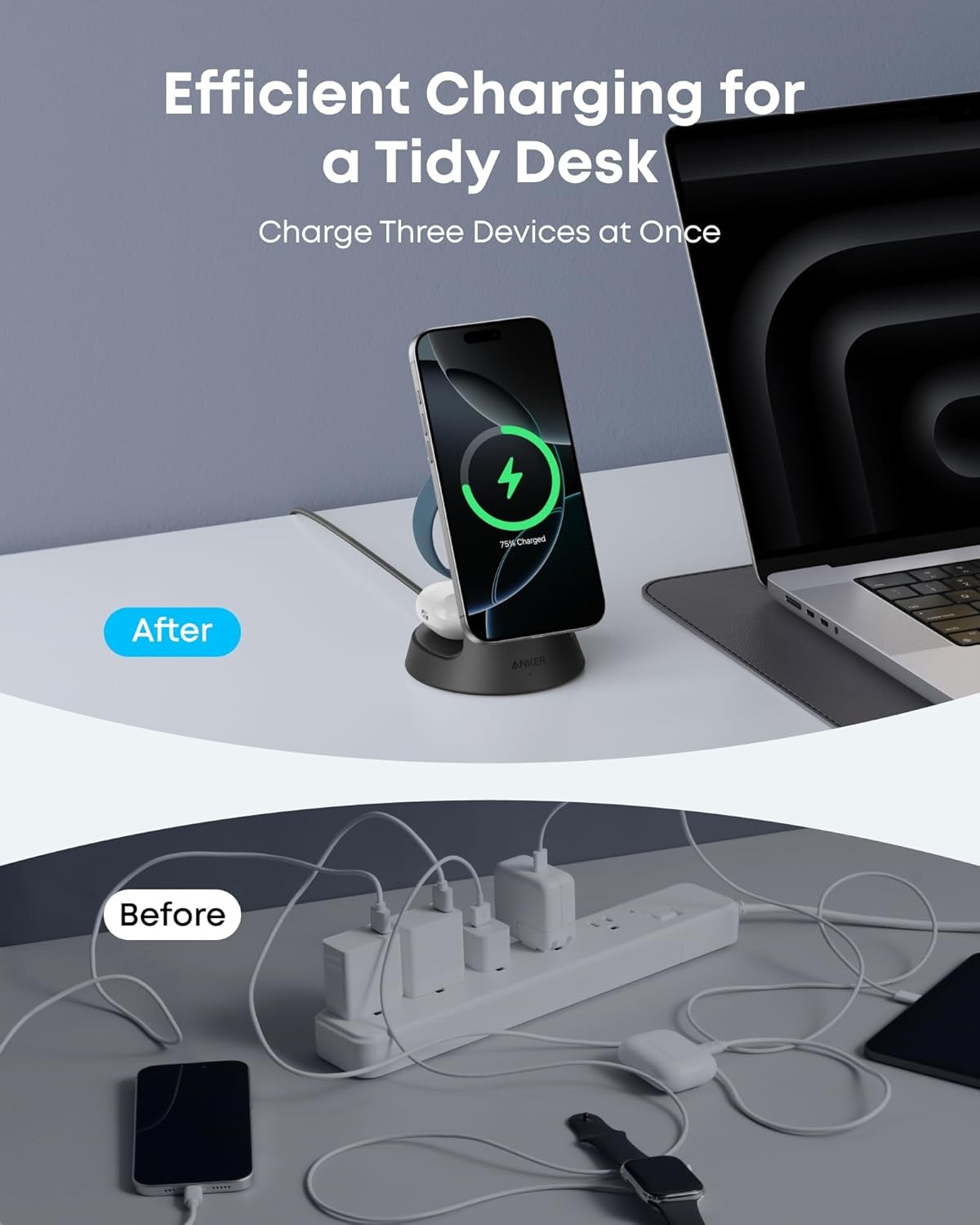 Anker MagSafe Charger Compatible, MagGo 3-in-1 Charging Station - Image 5