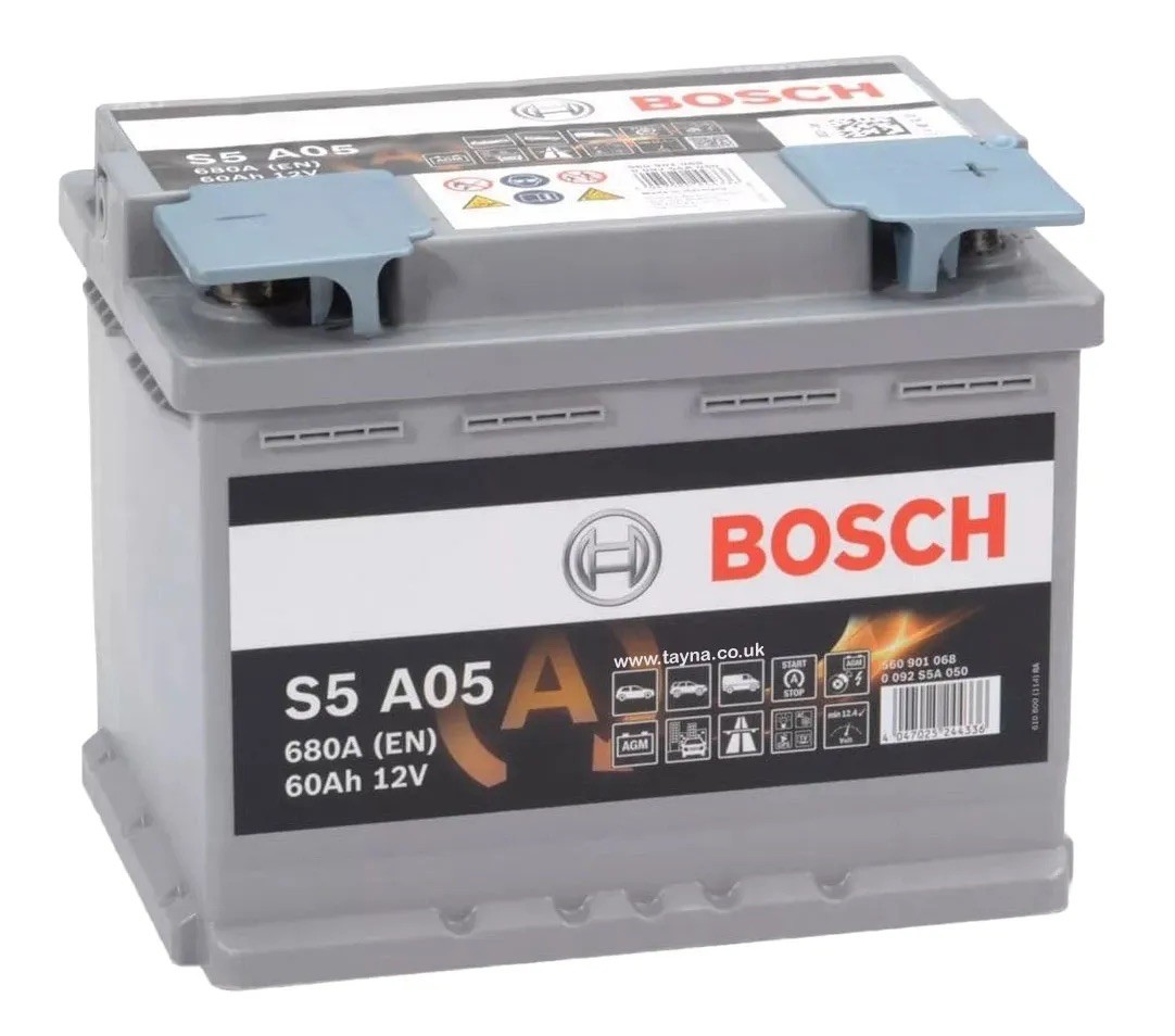 S5 A05  Bosch AGM New Car Battery AGM 12V 60Ah Type 027 S5A05 - Free Delivery