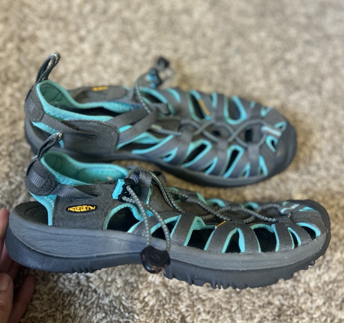 KEEN Whisper Sandalo Donna 10 Punta Chiusa Sport Teal Ombra Scura Ceramica 1003717