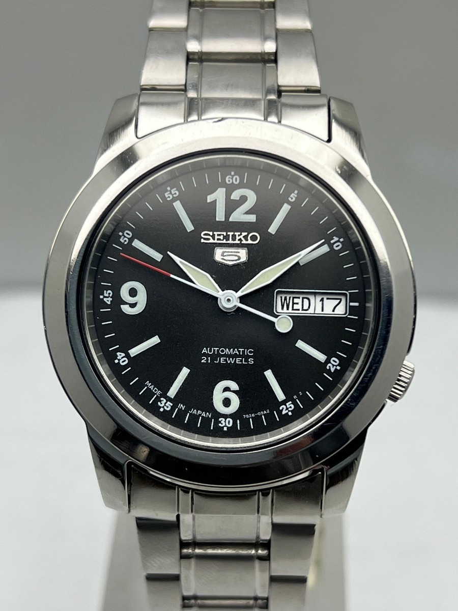 SEIKO5 7S26 02W0 21 DATE オートマチック Seiko 5 7S26-02W0 Day/Date 21 Jewel Japan Made Men's Automatic