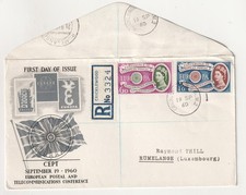 England Europa CEPT 1960 FDC registered to Luxembourg