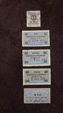 verschiedene Geb&uuml;hrenmarken mit Stempel aus DDR-Zeiten