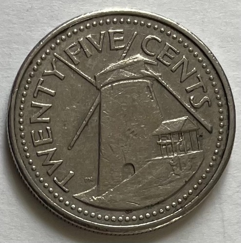 Barbados 25 Cents 1994 - Morgan Lewis Sugar Mill
