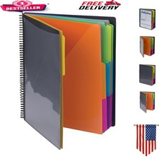 Elegant 24-Pocket Poly Project Organizer with Color-Coded Tabs for Efficiency