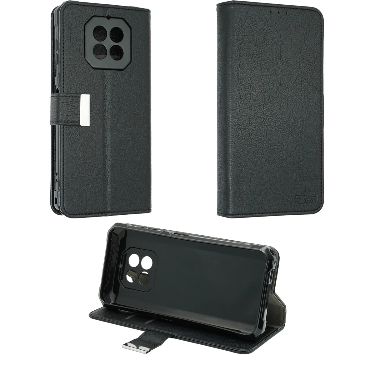caseroxx Bookstyle-Case para Cubot Max 2 en negro fabricado con cuero