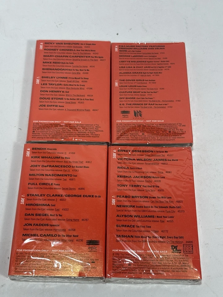 1991 Coca-Cola Music New Music Sampler 4 Cassette Lot Dance Rap Jazz Urban - Image 2 of 4