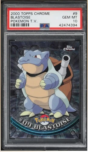 New Listing2000 TOPPS CHROME POKEMON T.V. #9 BLASTOISE PSA 10