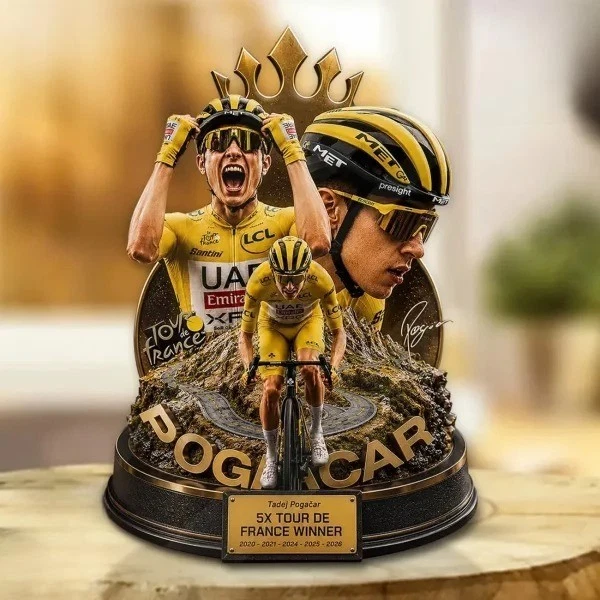 Tadej Pogacar 2026 Tour de France Shape Acrylic Plaque