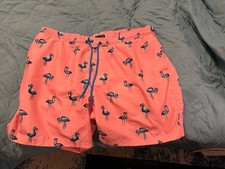 Club Room Mens Swim Shorts Trunks Size XL Flamingo Print Pink Lined Pockets