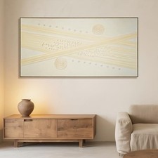 Abstract Wall Art for Living Room Canvas Painting 58L" x 29W" Light Yellow