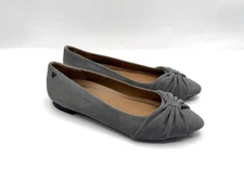 Vionic Shoes Womens 7.5 Gramercy Slip On Flats Pointed Toe Suede Gray VS346