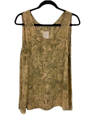 URU Kristine St. Rrik Rayon Sleeveless Tunic Hand Dyed Top VTG Y2K Large Green