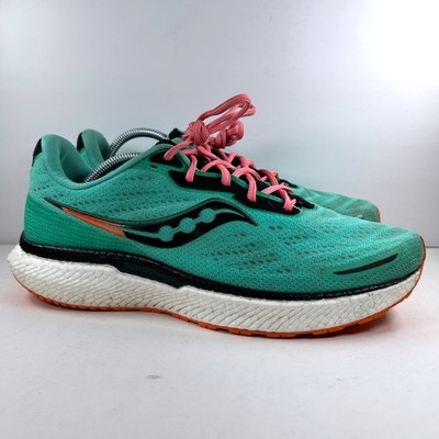 Saucony Triumph 19 Mens 11.5 Teal Orange Pink Running Shoes S20678-15