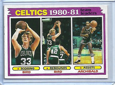 1981/82 Topps Celtics Team Leaders Larry Bird Tiny Archibald #45 EX +