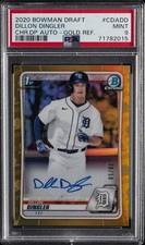 2020 BOWMAN DRAFT CHROME DRAFT PICKS AUTOS DILLON DINGLER 38/50 PSA 9 AUTO