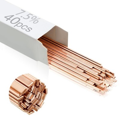 Tandefio 40 Sticks Brazing Rods AWS BCUP-3 7.5% Silver Solder Phos Copper