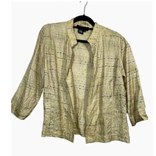 Peck & Peck Collection Silk Blend Women Blazer Jacket Multicolor Sz 16 Career