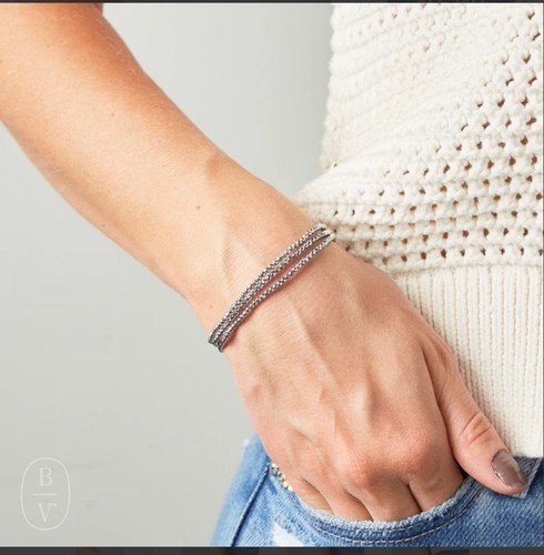 E Newton Blissful Gold And Hematite Stretch Bracelet 2mm - Bild 7 von 9