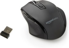 Amazon Basics Computer Mouse Wireless Ergonomic, Black E835