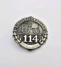 Vintage Fire Underwriters Firemens Insurance Medal Badge Pin
