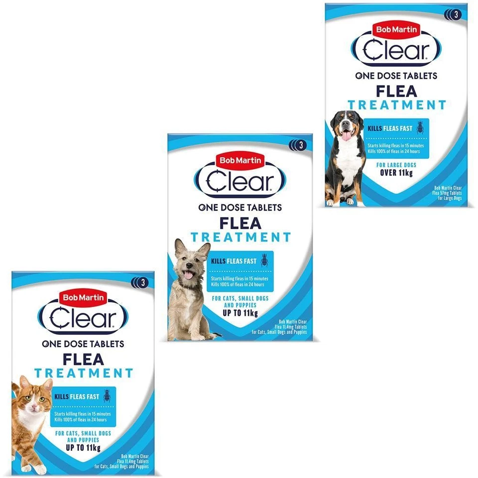 Bob Martin Clear Flea Tablets for Dogs, Puppies & Cats Flea Kill Treatment