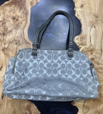 Coach F16542 Penelope Gray Signature Canvas Turnlock Satchel