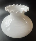 Vintage Milk Glass Lamp Shade with ruffled rim.