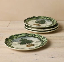 New John Derian Target Stoneware 4pk Appetizer Plates Christmas Tree Sold Out