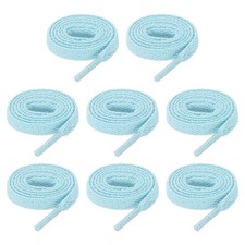 4 Pairs Flat Shoe Laces 5/16" x 50" Polyester Sneaker Shoestring, Light Blue