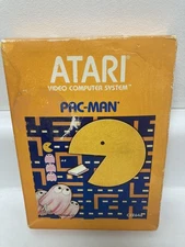 PAC-MAN,ATARI 2600 New Rare Sealed  Yellow Box, First Print blue Text,arcade