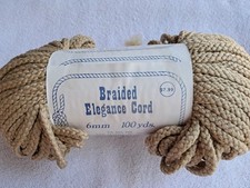 NEW VINTAGE TAN/LIGHT BROWN BRAIDED ELEGANCE CORD 6mm 100yds - CRAFT MACRAME