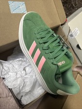 Size 6 - adidas VL Court Bold Green Pink Spark W