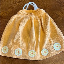Charming Orange Coral Kids Dress with Floral Accents