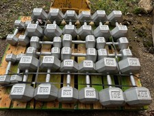 2.5-30kg Hex Dumbbell Set Cast Iron 2.5kg Increments 12 Pairs 