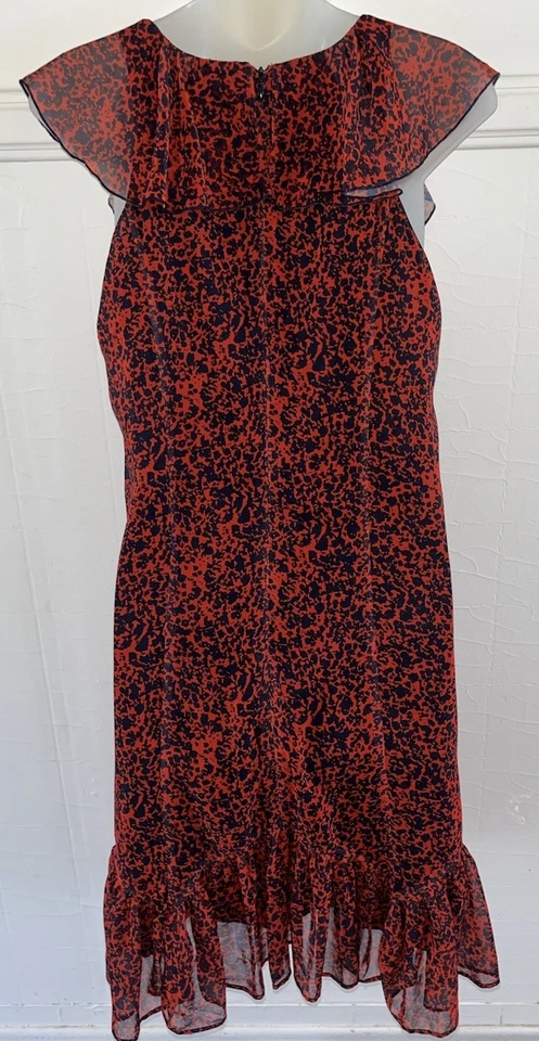 Vestido para mujer Z Spoke Zac Posen manga acampanada forrado rojo puro púrpura hasta la rodilla-talla 10 Foto 4 de 4