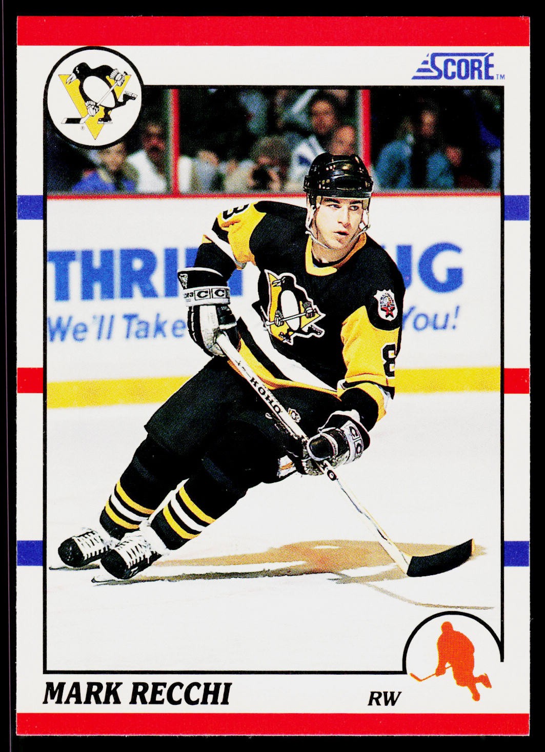 Mark Recchi, 1990-91 Score American, #186, Pittsburgh Penguins, RC