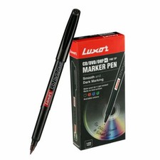  FINE TIP PERMANENT MARKER PENS BLACK CD / DVD Marke LUXOR