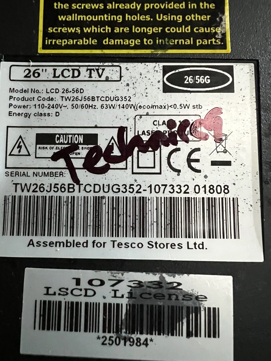TV STAND FOR 26 TECHNIKA PLUS FITTING SCREWS MODEL LCD 26 56D eBay