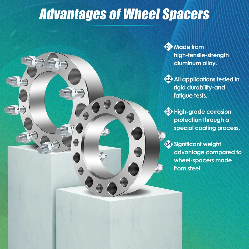 4 piezas espaciadores de rueda 2" 8x170 14x1,5 para Ford Excursion Ford F-250 F-350 Super Duty Foto 4 de 4