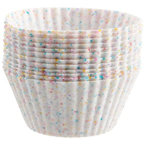 Trudeau Silicone 12 Count Multi-Color Standard Muffin Baking Cups Cake Pan