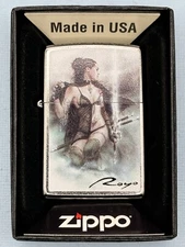 Luis Royo Fierce Warrior 48962 Design Chrome Zippo Lighter NEW